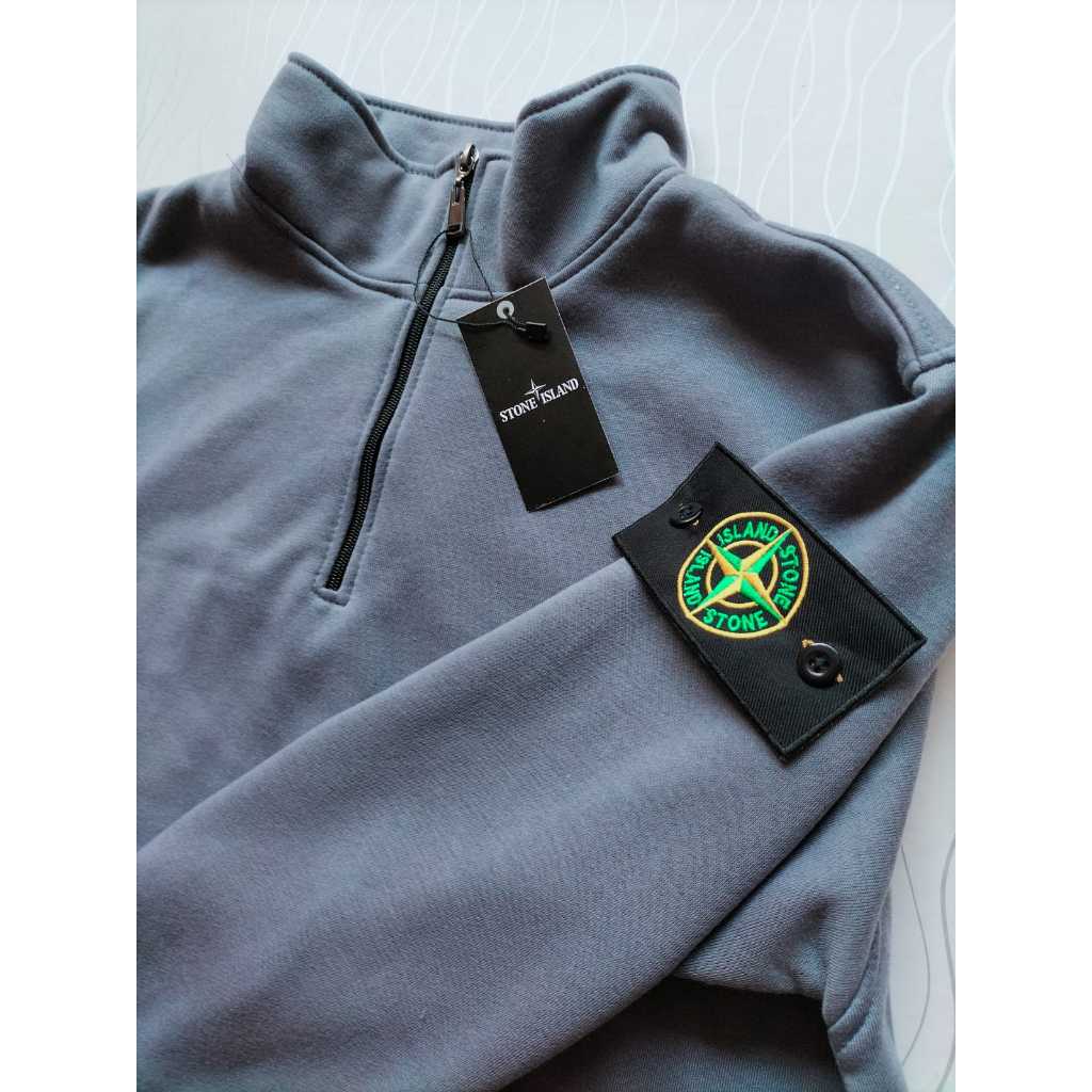 swater halfzipper stone island ribbing original / jacket pria wanita keren ootd fashion starboy keki
