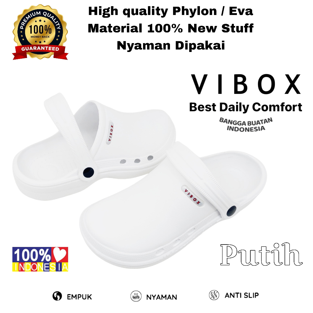 MS - Sandal Kodok Putih | Sandal Medis Dokter Perawat | Sandal Umroh Haji | Sandal Pabrik | Sandal K