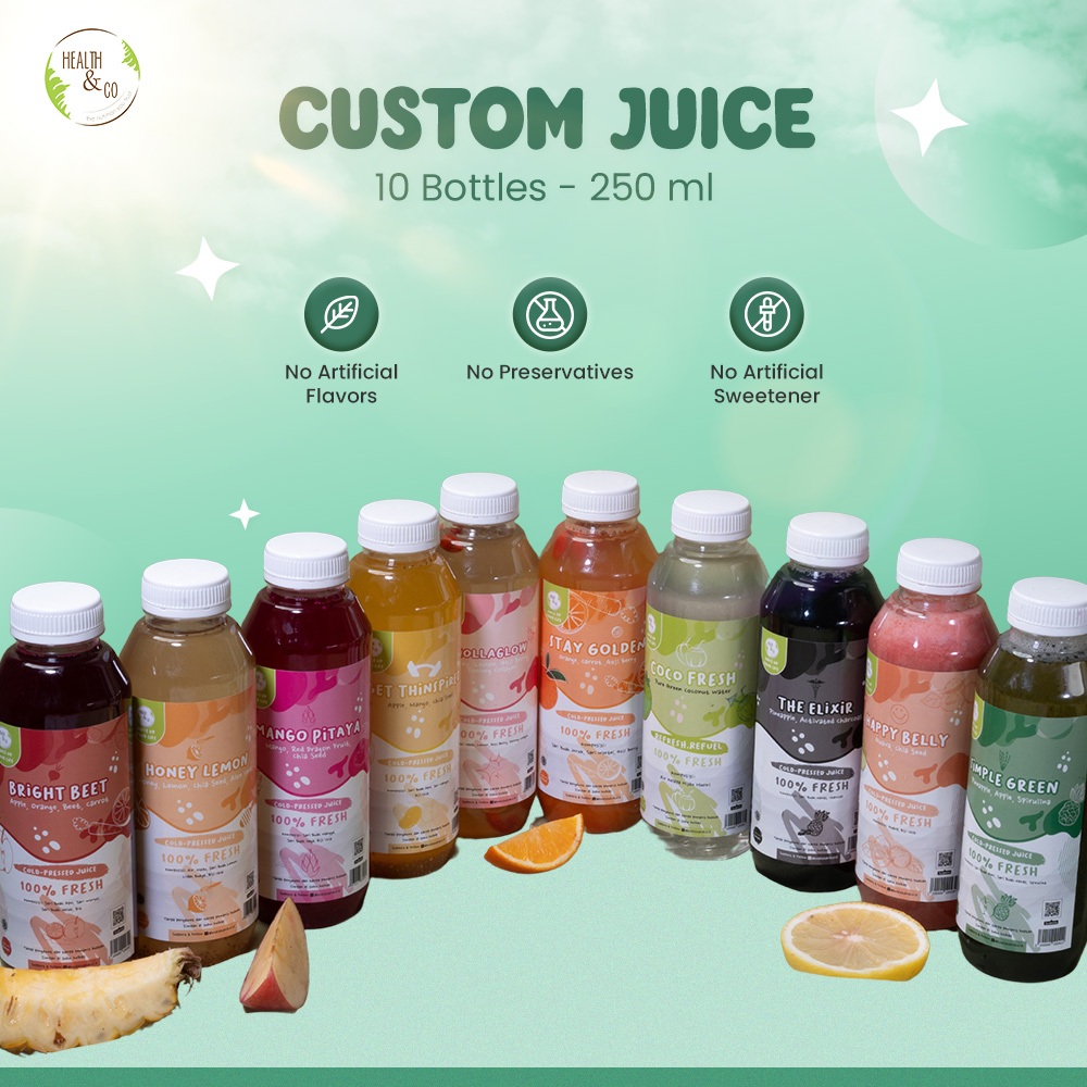 

Health & Co - Custom Juice Drink - Minuman Sehat - 10 Bottles @500ML
