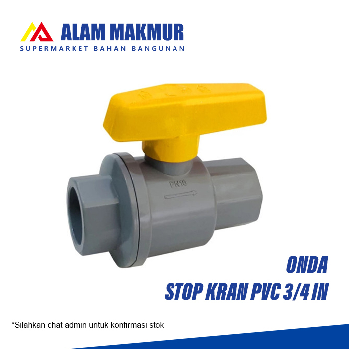 STOPKRAN ONDA 3/4 PVCBV. BALLVALVE PVC ONDA 3/4 . valve stop kran. Stop kran pvc onda 3/4”