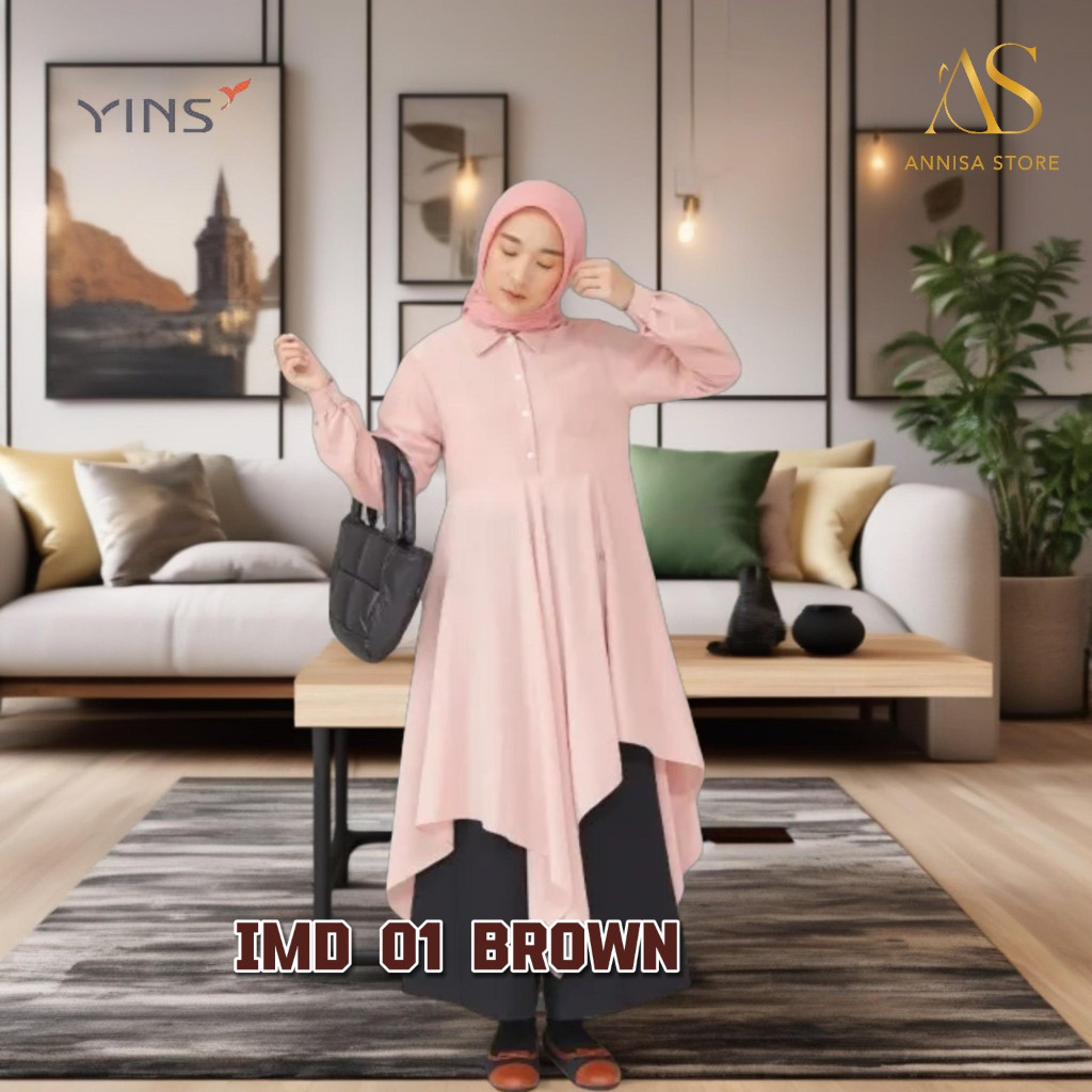 BAJU GAMIS MIDI REMAJA WANITA  MIDI DRESS INSPIRE YINS IMD 01 BABY PINK