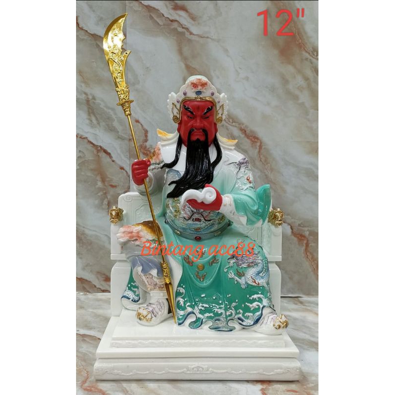 patung dewa kwan kung / kwan kong / kwan te - pedang buku - mamer - 12inch