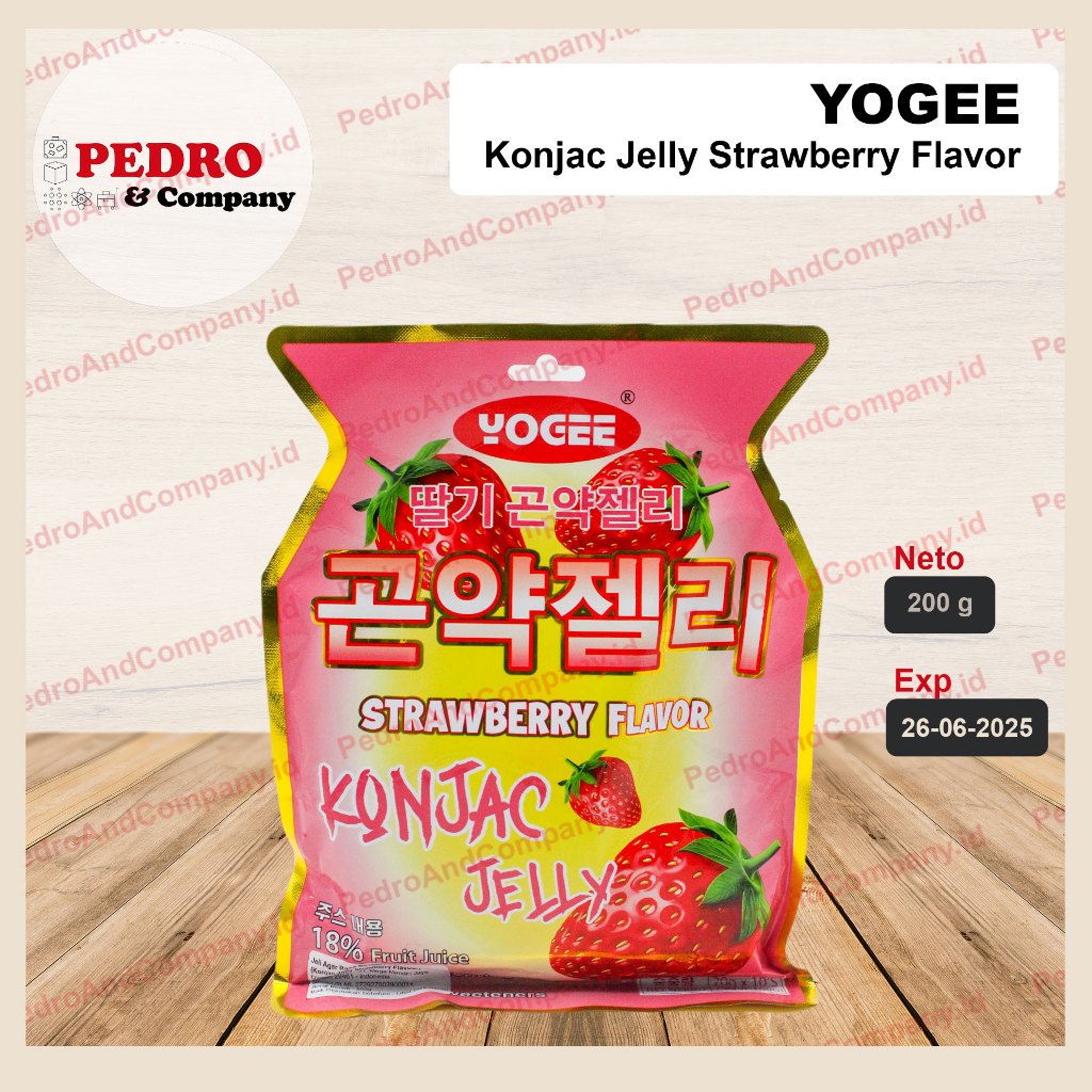 

Yogee konjac Jelly strawberry 200 gram agar ager jeli rasa buah stoberi