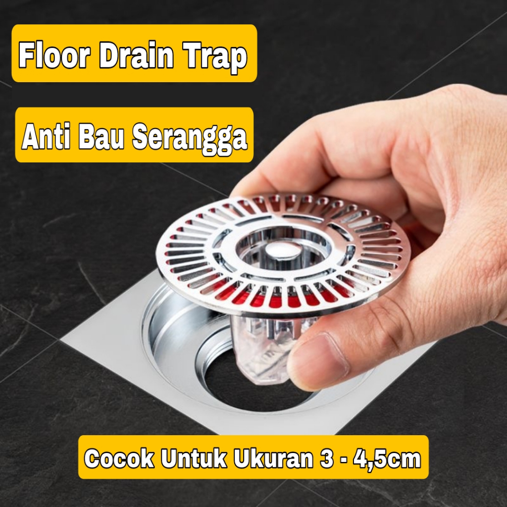MH - FLOOR DRAIN TRAP STAINLESS ANTI BAU SARINGAN SALURAN AIR WC PLASTIK