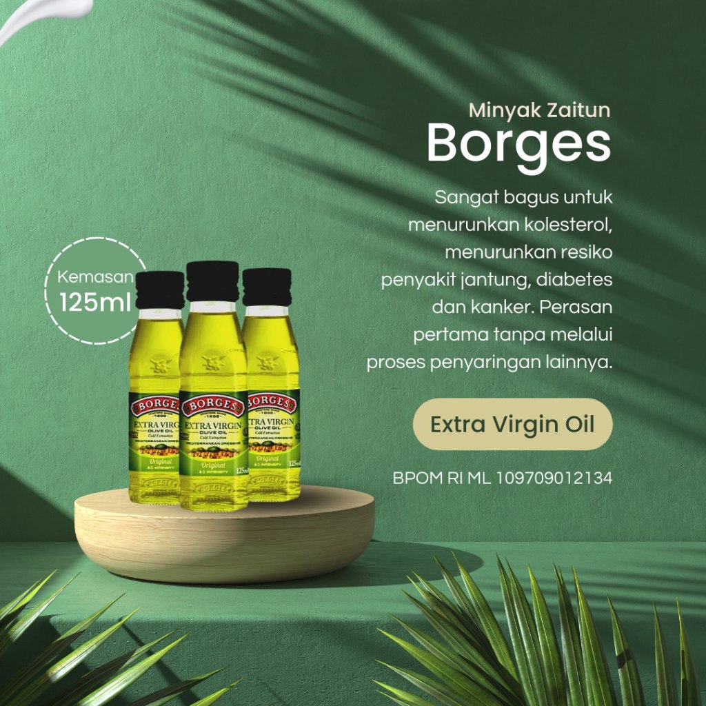

Minyak Zaitun Borges Extra Virgin Olive Oil 125ml DUO Bisa di Minum