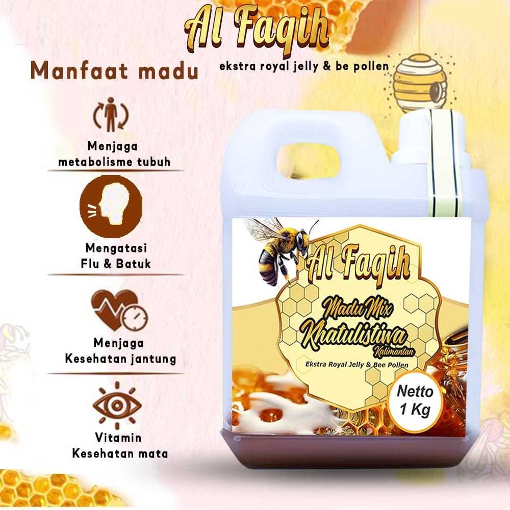 

Madu katulistiwa Kalimantan plus Propolis Bee Pollen dan Royal Jelly 1kg