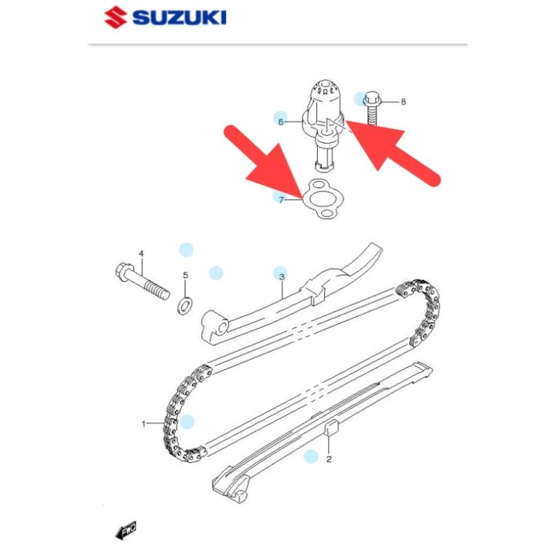 [12830-46G10 + 12837-46G10] Seting Rantai Keteng ADJUSTER ASSY, TENSIONER + Paking GASKET - SKYWAVE