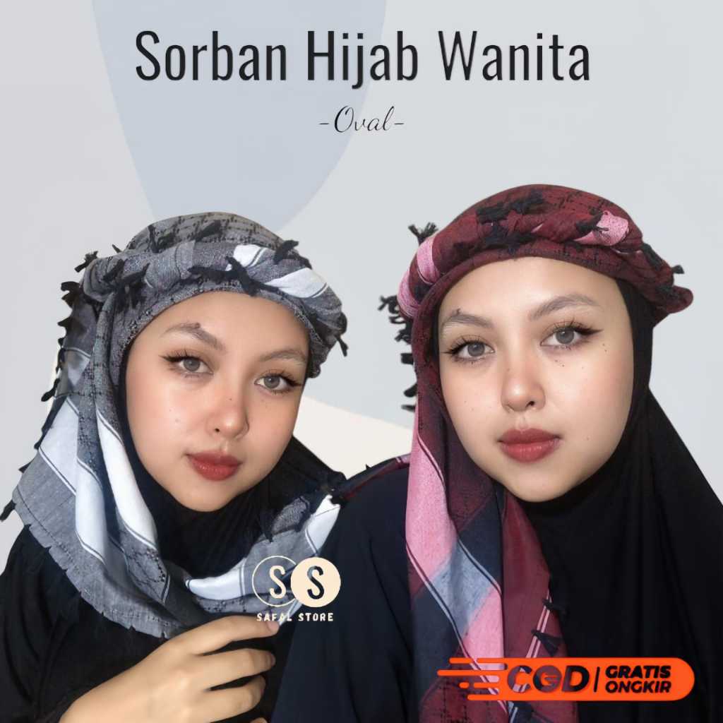 Sorban Hijab Wanita Arabian Style Hijab Turki Malay Mudah Dibentuk Motif Simpel