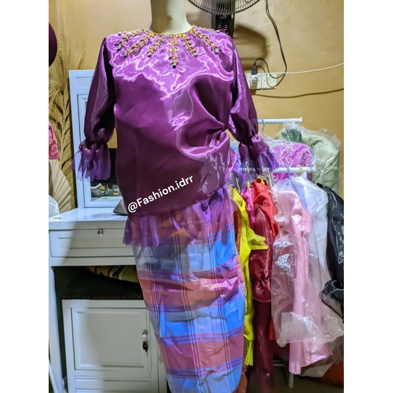 Baju Bodo Adat/Pesta Bugis Anak Burgandy 5-15 Tahun