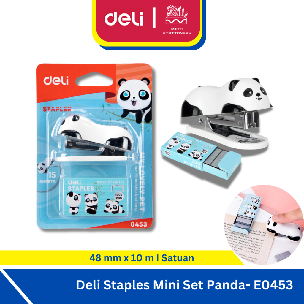 

Deli Hekter Stapler Mini Panda Set Staples No.10 - E0453