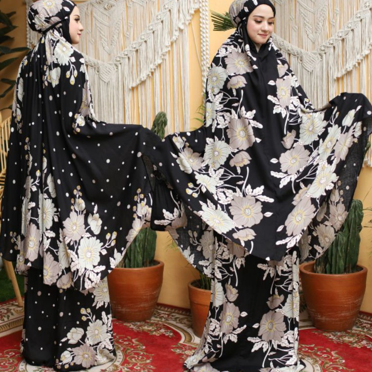KODE K76X grosir tanah abang MUKENA BALI DEWASA JUMBO KATUN RAYON MOTIF  CIARA LESTIA POLKA