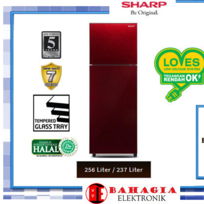 SHARP SJ-326XG-MR MERAH KULKAS 2PINTU