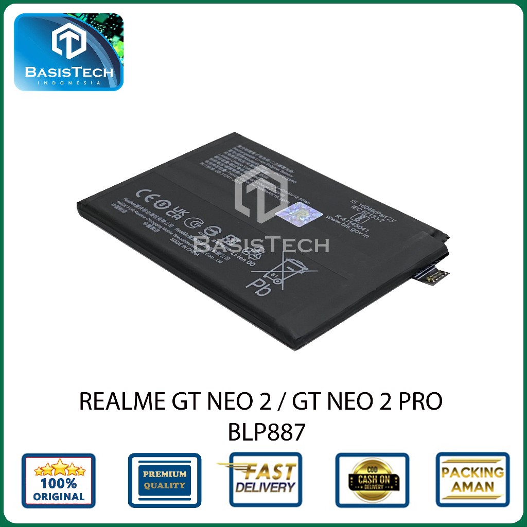 BATERAI REALME GT NEO 2 - GT NEO 2 PRO - BLP887 - ORIGINAL QUALITY