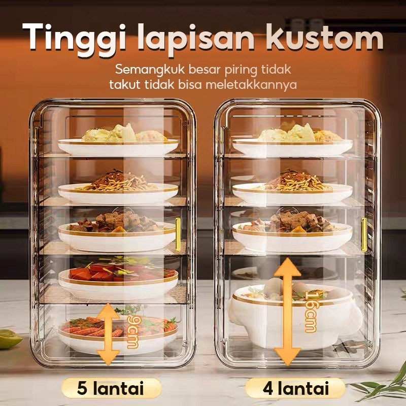 Tahan Lama Hana Tudung Saji Susun Jumbo/Tudung Saji Rak Makanan/Tudung Saji Kekinian Rak/Tudung Saji
