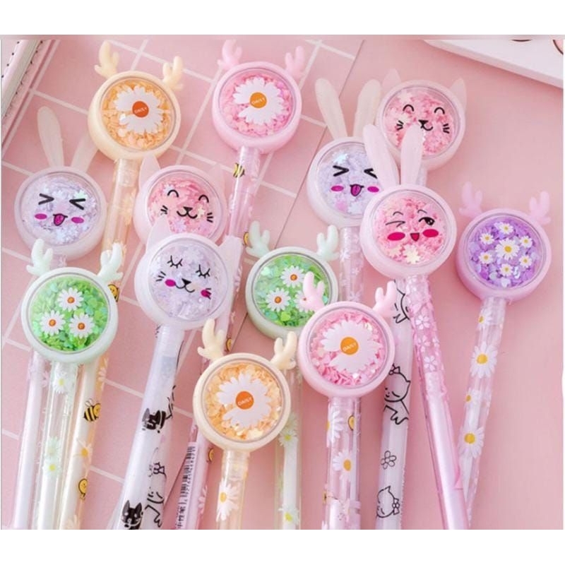 

Pena Pulpen Gel Motif Karakter Kelinci Lucu / Bolpen Gel Pena Telinga Kelinci Bunga Daisy Telinga Rusa Dan Kucing