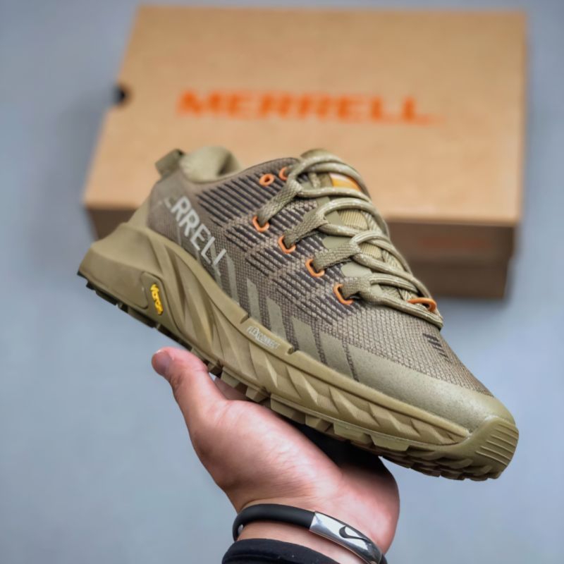 Sepatu Merrell Agility Peak 4 Safari Olive High Premium Original
