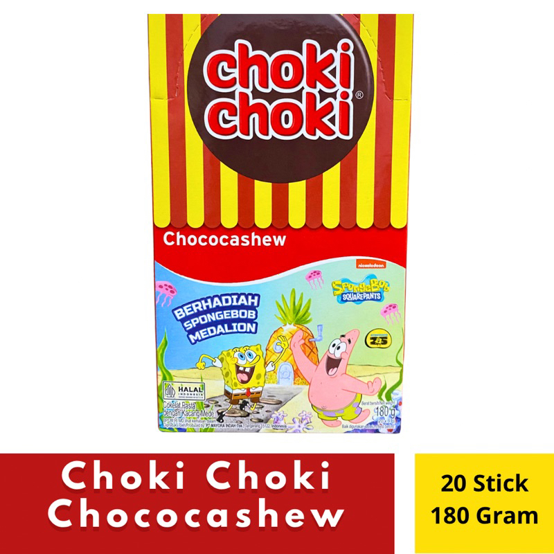 

( 1 Box Isi 20pcs ) Choki Choki Chococashew Coklat Pasta - Berat Bersih 180gr