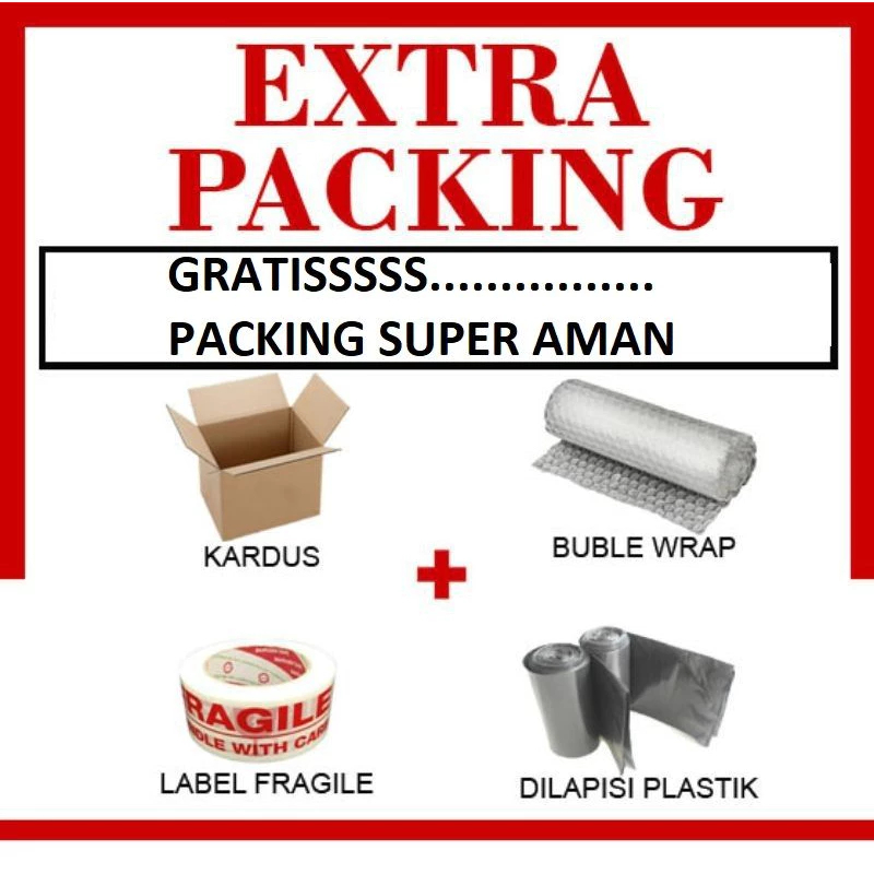 

GRATIS PAKING TAMBAHAN BAUBBLE WRAP | KARDUS | PLASTIK BERKUALITAS