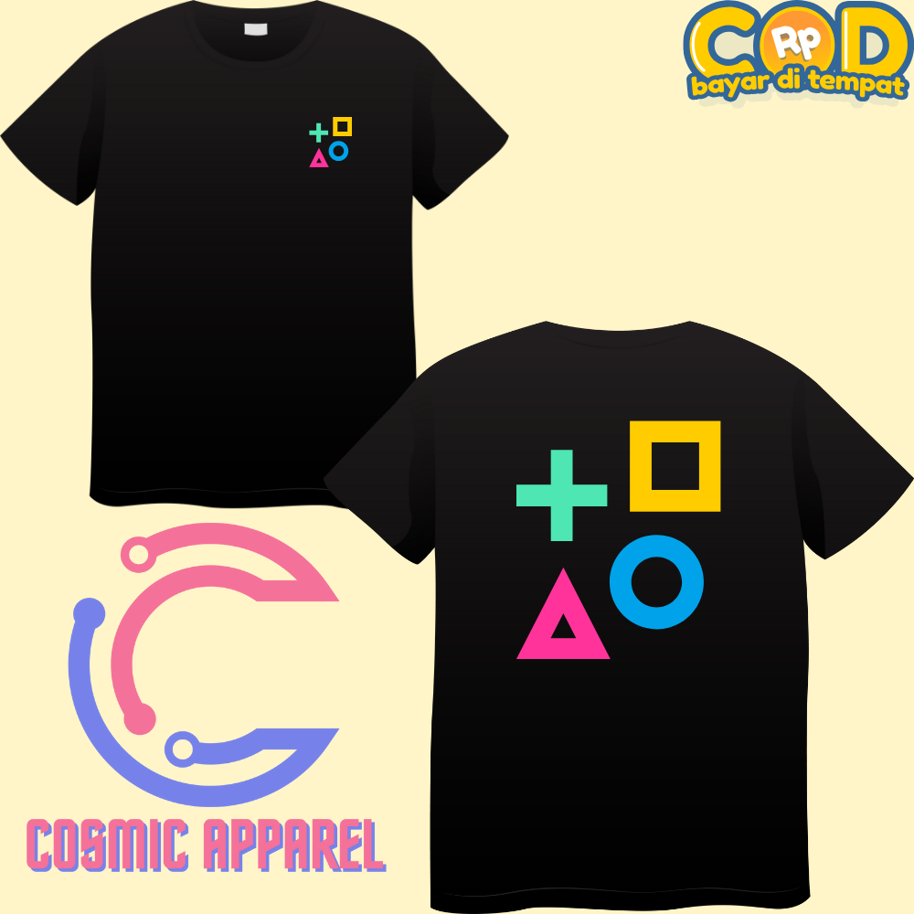 KAOS DISTRO PLAYSTATION PS BUTTON COTTON COMBED 30S