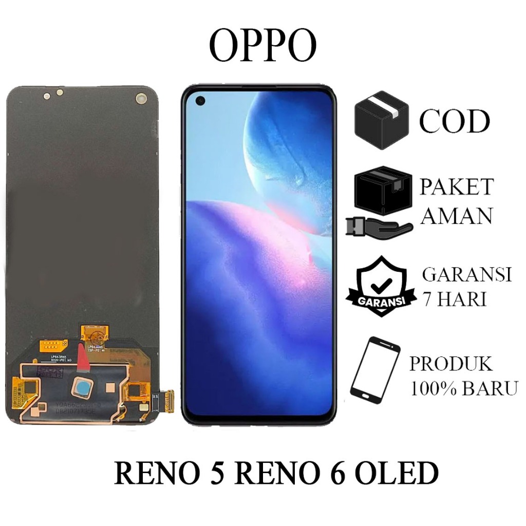 ORIGINAL LCD TOUCHSCREEN FINGERPRINT ON OPPO RENO 5 / OPPO RENO 6 OLED