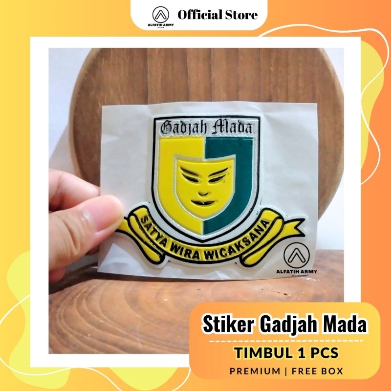 ALFATIH ARMY Stiker Emboss PM Gadjah Mada Timbul Premium Tebal Tahan Air Motor Mobil