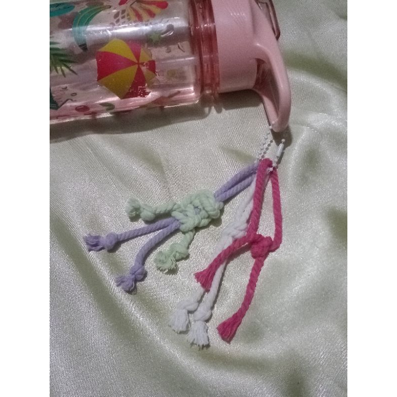 gantungan kunci ganci handmade tali macrame gemas warna pastel murah