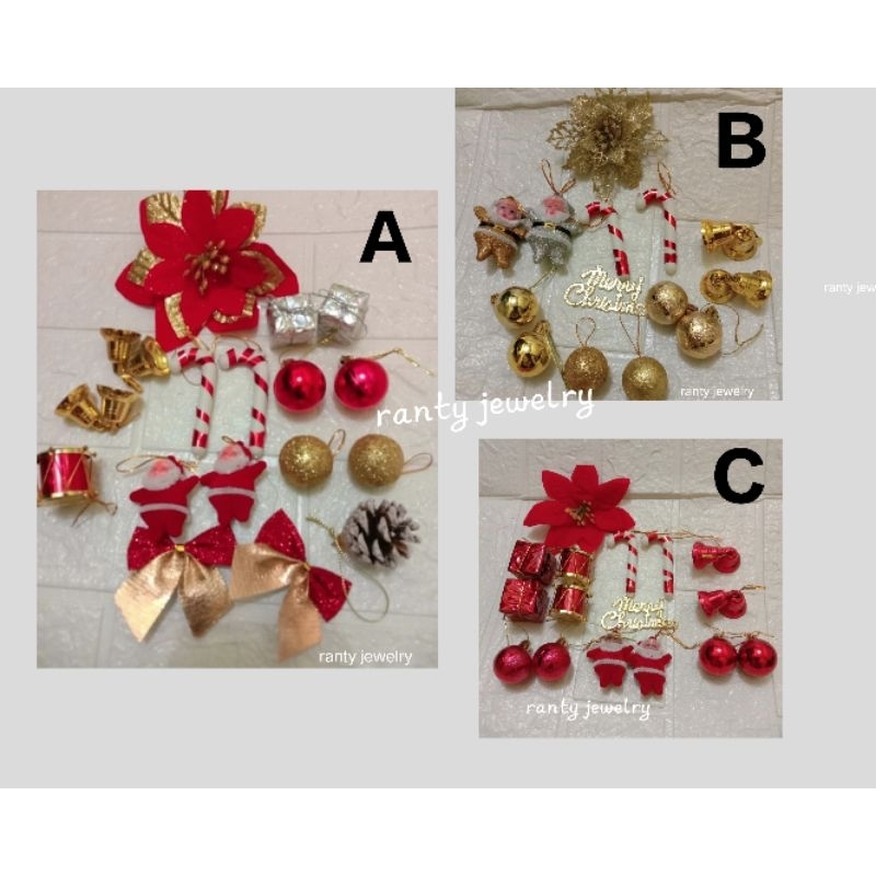 Hiasan Pohon Natal 1 Meter, Ornamen Natal