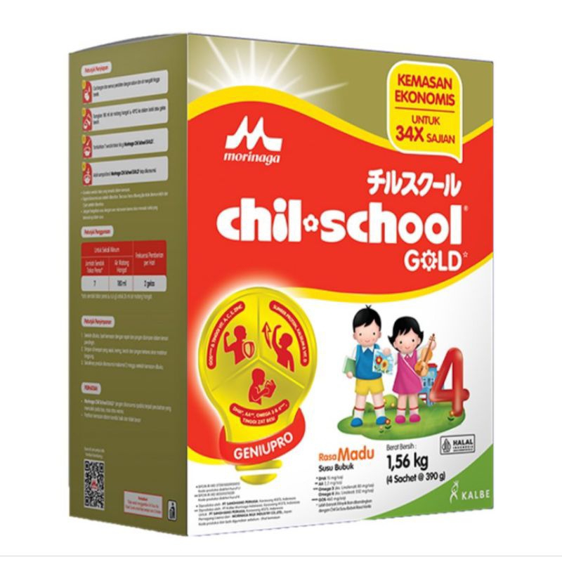 

Morinaga chil-school Gold Susu Bubuk Pertumbuhan Anak Madu 4 x 390 g