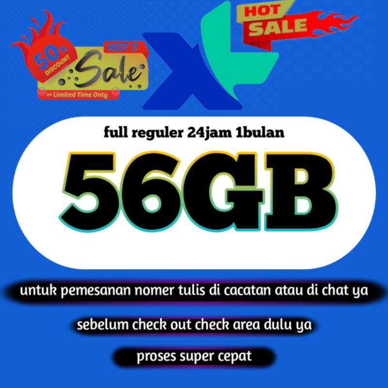 KUOTA XL 18,5GB SAMPI 56GB