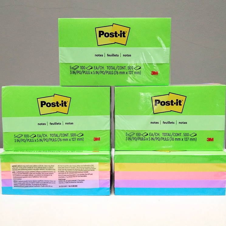 

Pasti Murah 3M post it sticky note 6555UC 3inch x 5inch 5cols 1lembar E85