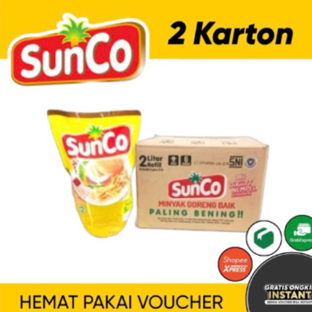 

minyak goreng sunco 2 liter 2 dus