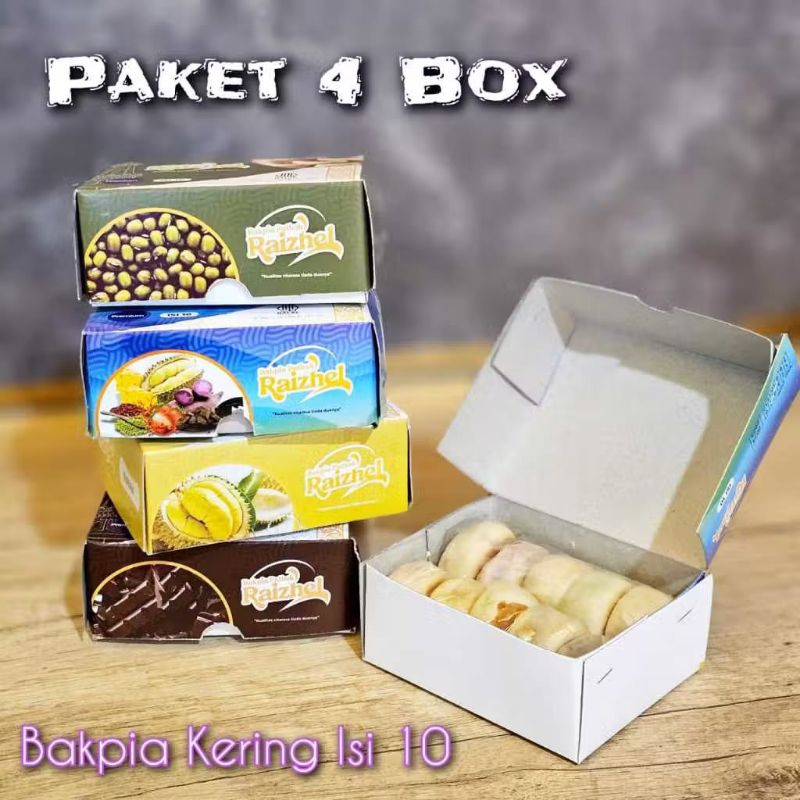 

BARU BANDA ACEH [ PAKET 4 BOX ] BAKPIA PATHOK RAIZHEL KERING ISI 10 BAPIA KUE OLEH OLEH