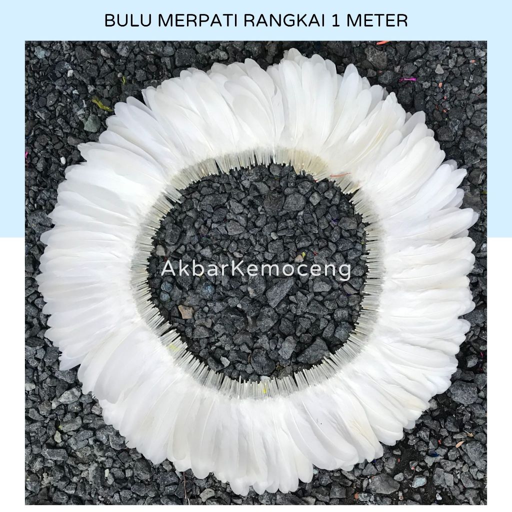 BULU BURUNG DARA MERPATI RANGKAI PANJANG 1 METER - AKSESORIS HIASAN KEPALA KERAJINAN TANGAN BULU