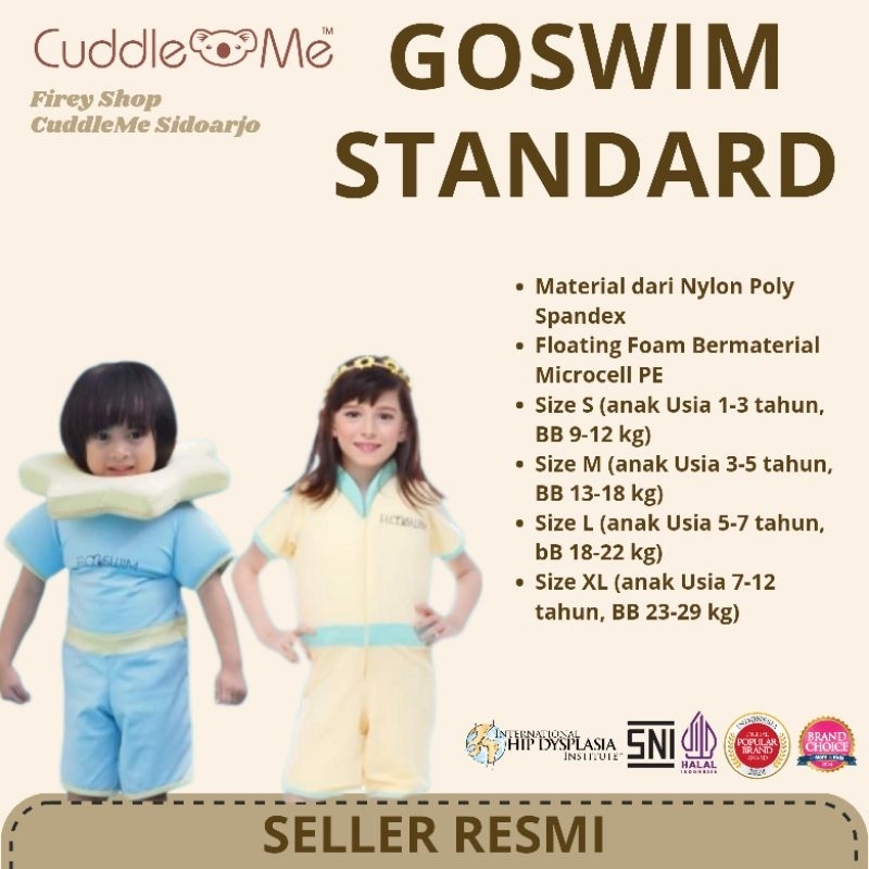 CuddleMe Floswim Goswim Floating Swimsuit Baju Renang Pelampung Anak Usia 1-9 Tahun Baju Renang Meng