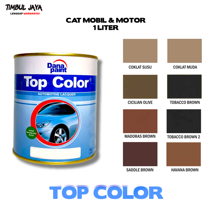 Cat Duco Brown 1 liter Top Color / Cat Coklat Kendaraan / Cat mobil Coklat / Cat Motor Coklat / Cat 