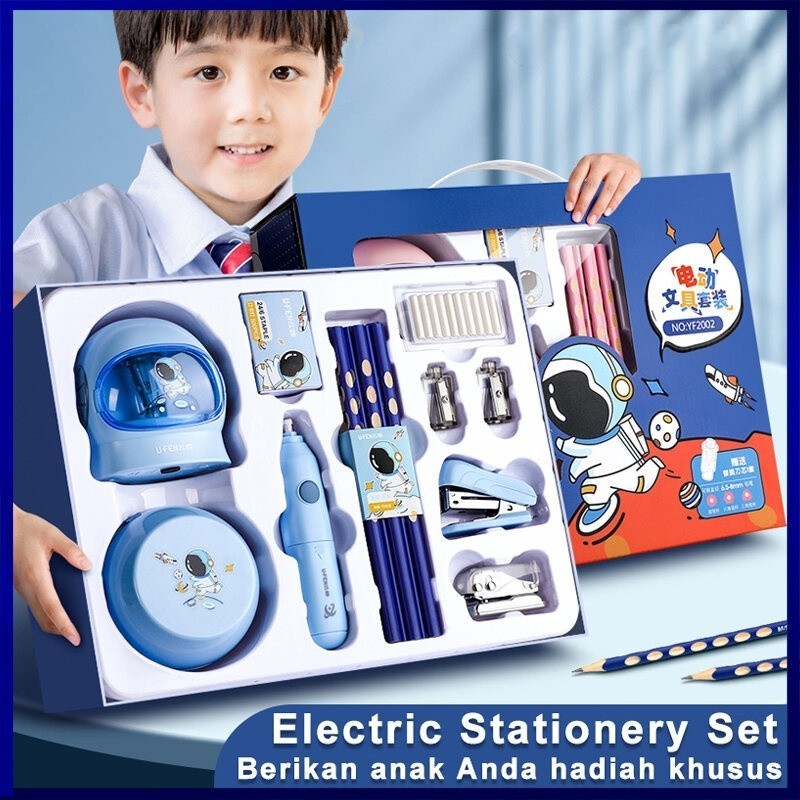

Promo 11 In 1 Electric Stationery Set / Set Alat Tulis Elektrik Rautan Penghapus Vacuum Pensil