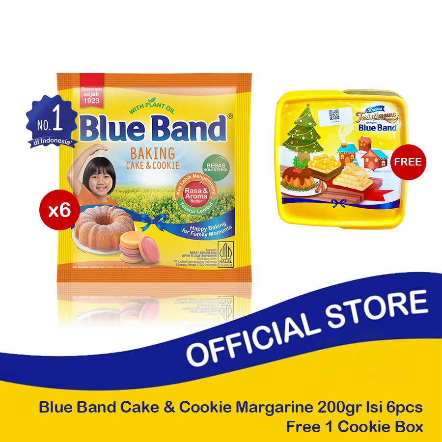 

Blue Band Cake & Cookie Margarine 200gr Isi 6pcs Free Cookie Box