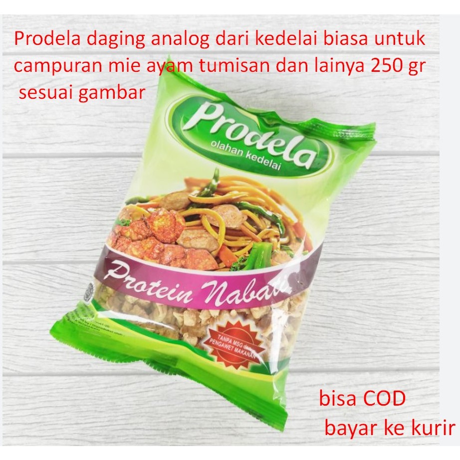 

Prodela daging analog dari kedelai biasa untuk campuran mie ayam tumisan dan lainya 250 gr sesuai gambar