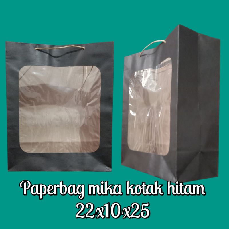 

Paperbag mika kotak 22x10x25 warna hitam