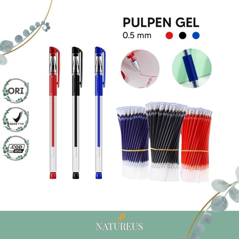 

❤️NATUREUS❤️ PENA GEL MIMI ALAT TULIS // PEN GEL REFILL PEN GEL - Terlaris