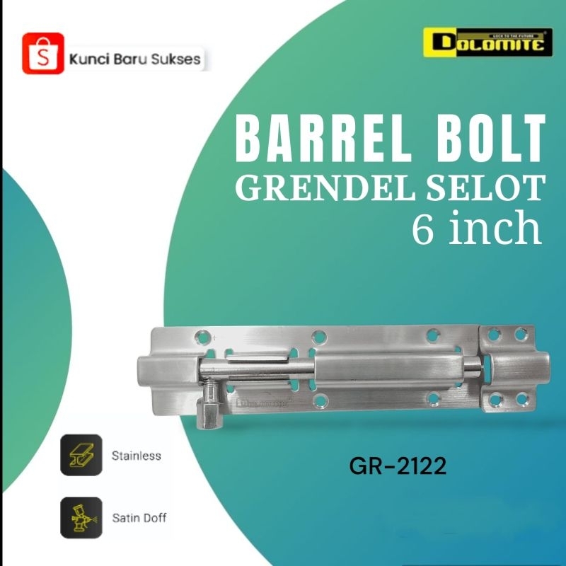Grendel slot Dolomite 6 inch stainless steell