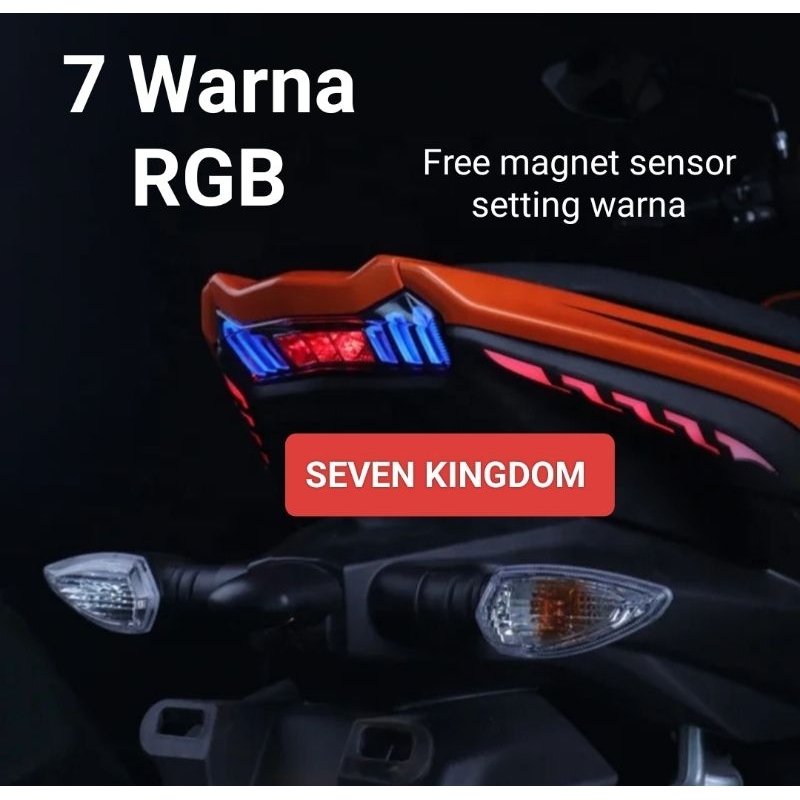 Stoplamp Aerox New RGB 7 warna Aerox 155 2020-2024 Lampu stoplamp Running Shark power
