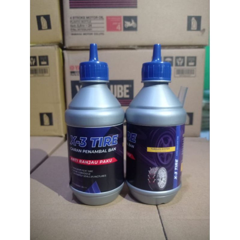2 BOTOL CAIRAN TUBLES X-3 TIRE SUPER LENGKET CEPAT MENAMBAL