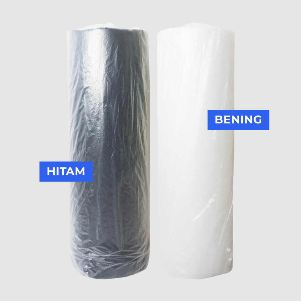 

InJO Bubble Wrap Hitam / Bening Aneka Ukuran 2.4-3.2KG 125CM X 50M - Dengan Core - Plastik