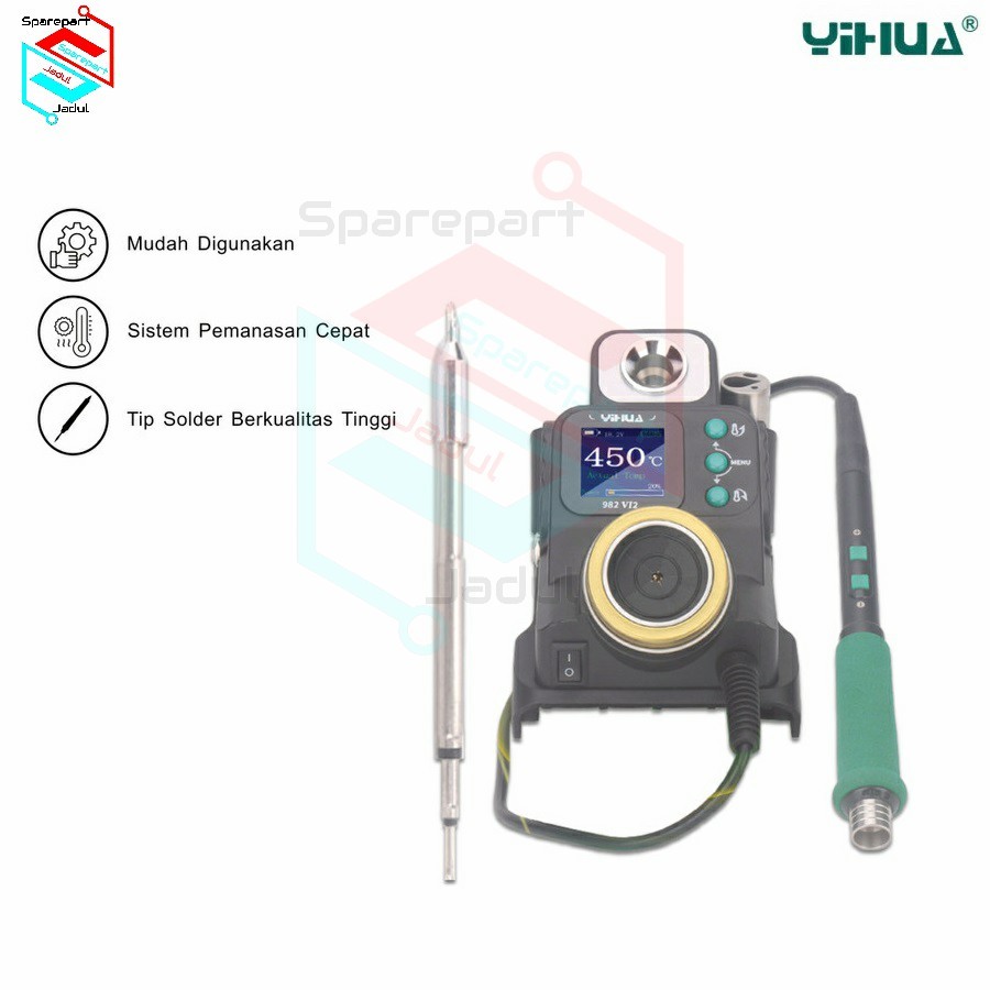 Solder Station Yihua 982-VI2 (Mutian Battery) Original - Alat Penyolderan Profesional dengan Kontrol Suhu Digital