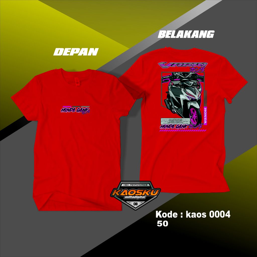 Kaos Racing Baju Distro Desain Racing Honda Gank Vario