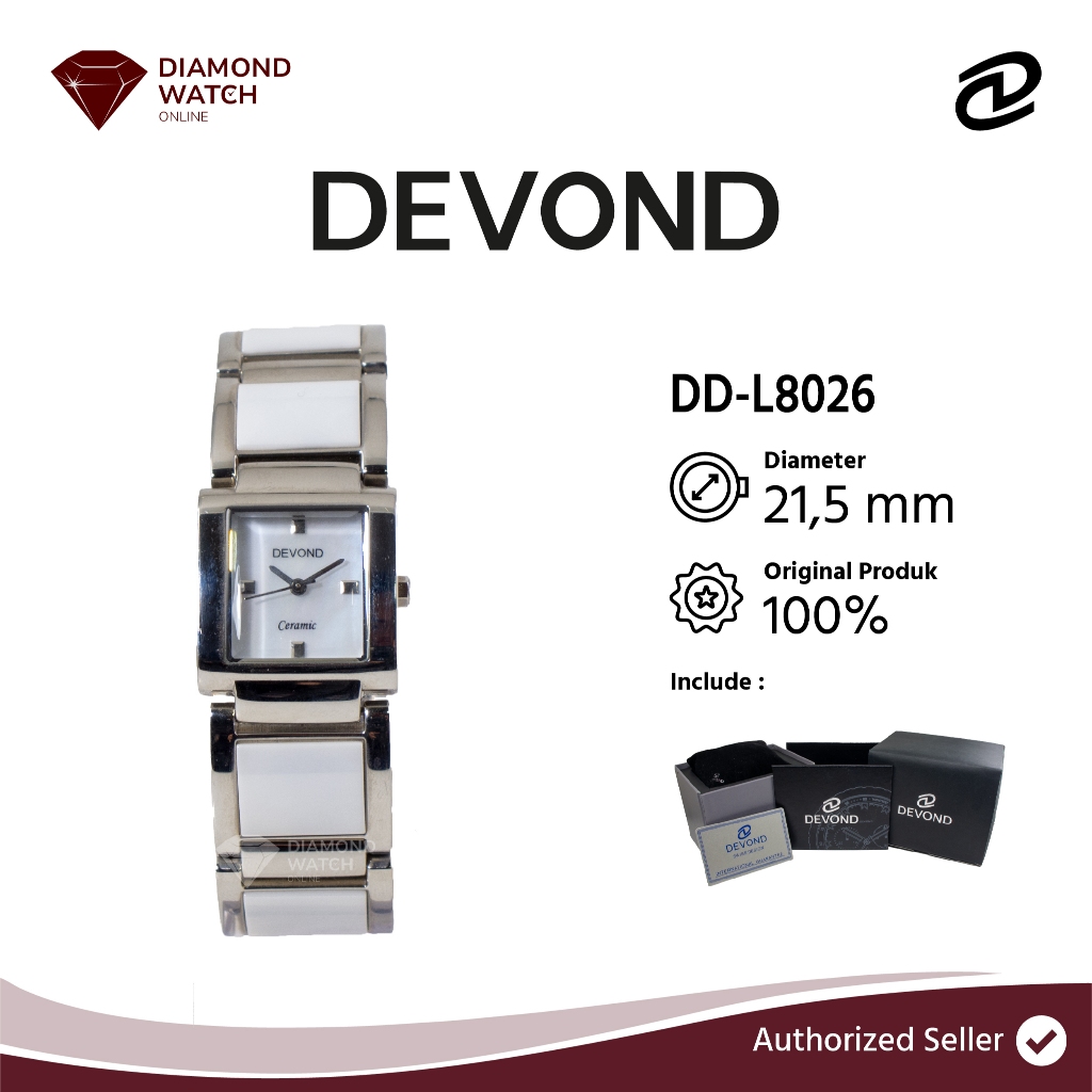 Devond Ceramic 21,5 mm Dial White DD-L8026