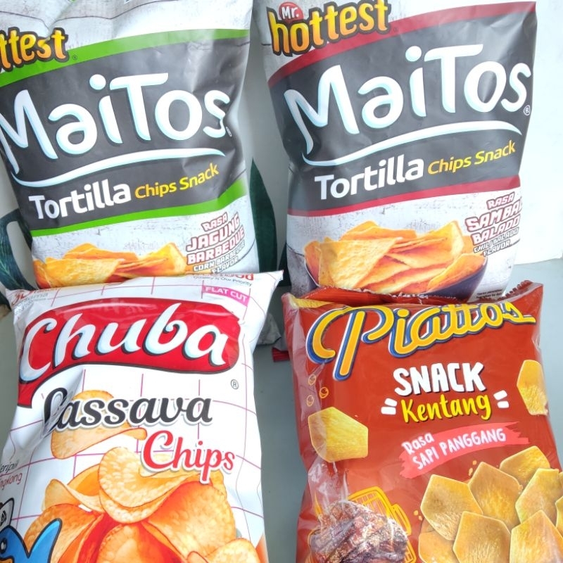 

Piattos snack kentang rasa sapi panggang 68g/Piattos/Maitos tortilla chips snack/Maitos/Chuba cassava chips/Chuba