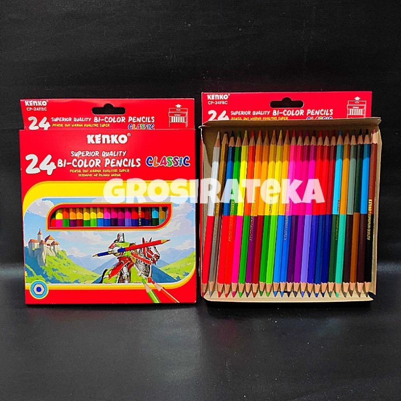 

PENSIL WARNA, PULAS DUO COLOR 24 WARNA BICOLOR KENKO