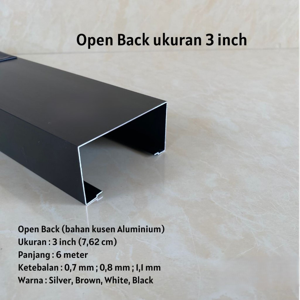 Kusen Aluminium Bahan Kusen Aluminium Batangan Open Back 3 "